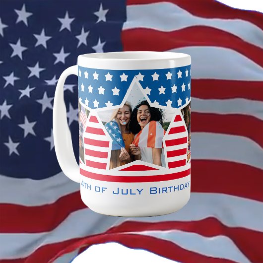 Red White Blue Foto 4. Juli Geburtstag Kaffeetasse