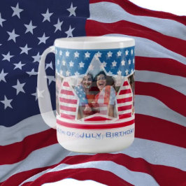 Red White Blue Foto 4. Juli Geburtstag Kaffeetasse