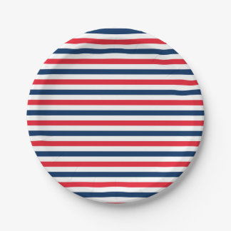 Red White & Blue Fun Familienfreunde feiern Pappteller