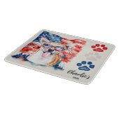 Red White Blue Funny Cool Chihuahua American Flag Schneidebrett (Ecke)