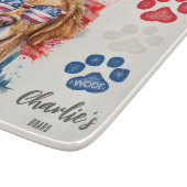 Red White Blue Funny Golden Retriever Leckerei Schneidebrett (Ecke)