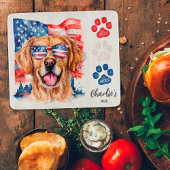 Red White Blue Funny Golden Retriever Leckerei Schneidebrett