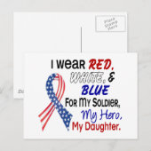 Red White Blue für meine Tochter Postkarte (Vorne/Hinten)
