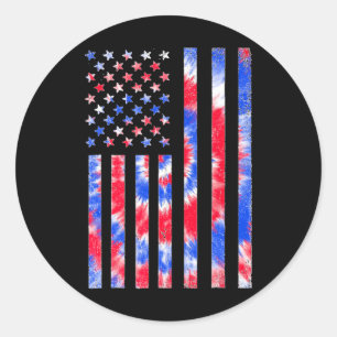 Red White Blue Gefärbte Krawatte American Flag Vin Runder Aufkleber
