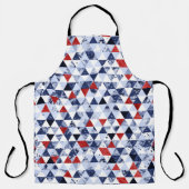 RED WHITE BLUE GLITTER LOOK TRIANGLE PATTERN SCHÜRZE (Vorderseite)