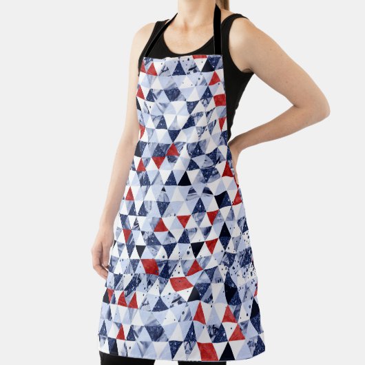 RED WHITE BLUE GLITTER LOOK TRIANGLE PATTERN SCHÜRZE (InSitu)