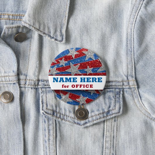Red White Blue Glitzer American Campaign Template Button (Beispiel)