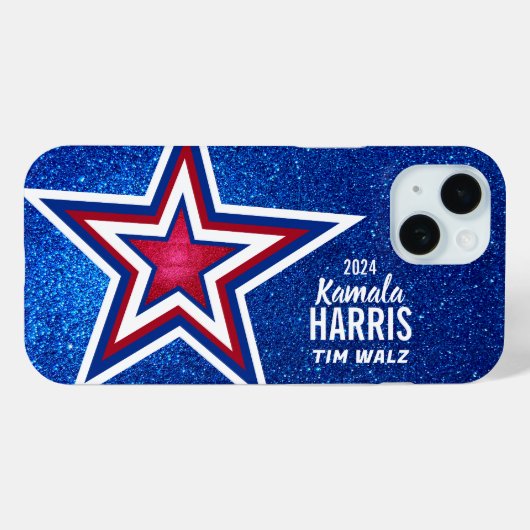 Red White Blue Glitzer American Campaign Template Case-Mate iPhone Hülle (Rückseite (Horizontal))