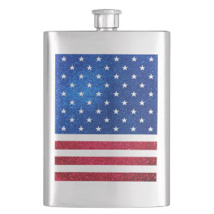 Red White Blue Glitzer American Campaign Template Flachmann