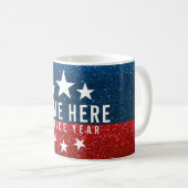 Red White Blue Glitzer American Campaign Template Kaffeetasse (VorderseiteRechts)