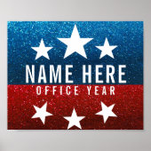 Red White Blue Glitzer American Campaign Template Poster (Vorne)