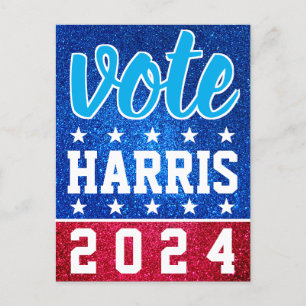 Red White Blue Glitzer American Campaign Template Postkarte