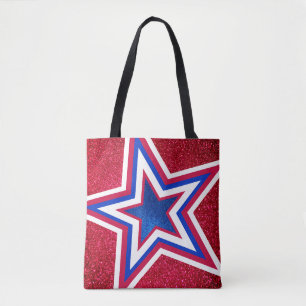 Red White Blue Glitzer American Campaign Template Tasche