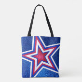 Red White Blue Glitzer American Campaign Template Tasche (Rückseite)
