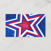 Red White Blue Glitzer American Campaign Template Visitenkarte (Rückseite)
