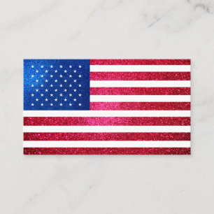 Red White Blue Glitzer American Campaign Template Visitenkarte