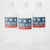Red White Blue Glitzer American Campaign Template Wasserflaschenetikett (Flaschen)