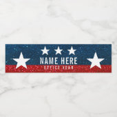 Red White Blue Glitzer American Campaign Template Wasserflaschenetikett (Einzelnes Label)
