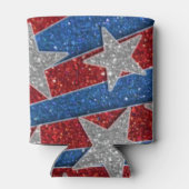 Red White Blue Glitzer American Flag Stars Streife Dosenkühler (Rückseite)