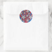Red White Blue Glitzer American Flag Stars Streife Runder Aufkleber (Tasche)