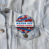 Red White Blue Glitzer American Protest Hands Off Button (Beispiel)