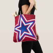 Red White Blue Glitzer American US Flagge Tasche (Von Nahem)