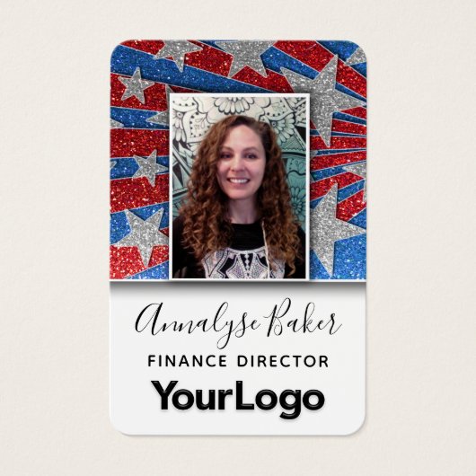 Red White & Blue Glitzer Elect USA Militärisches F (Vorderseite)