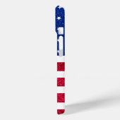 Red White Blue Glitzer Patriotic American Flag Case-Mate iPhone Hülle (Rückseite / Links)