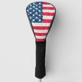 Red White Blue Glitzer Patriotic American USA Flag Golf Headcover