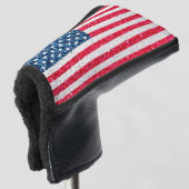 Red White Blue Glitzer Patriotic American USA Flag Golf Headcover (3/4 Vorderseite)