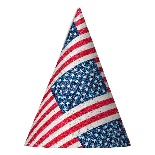 Red White Blue Glitzer Patriotic American USA Flag Partyhütchen (Links)
