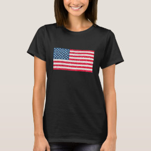 Red White Blue Glitzer Patriotic American USA Flag T-Shirt