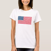 Red White Blue Glitzer Patriotic American USA Flag T-Shirt (Vorderseite)