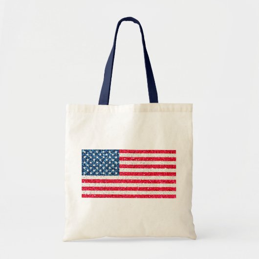 Red White Blue Glitzer Patriotic American USA Flag Tragetasche (Vorne)