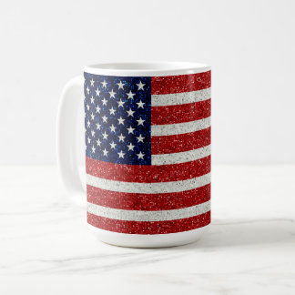 Red White Blue Glitzer (Style) USA Flag Kaffeetasse