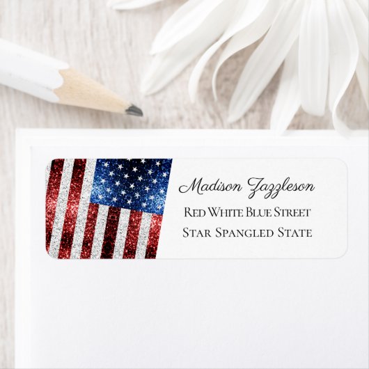 Red White Blue Glitzern USA Flagge (Insitu)