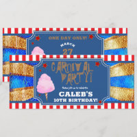 Red White Blue Gold Carnival Partys Ticket