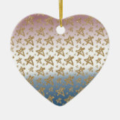 Red White Blue Gold Glitzer Stars Keramik Ornament (Vorne)