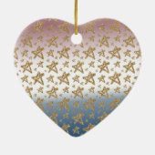 Red White Blue Gold Glitzer Stars Keramik Ornament (Hinten)