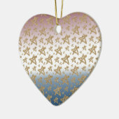 Red White Blue Gold Glitzer Stars Keramik Ornament (Links)