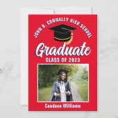 Red White Blue Graduate Custom 2023 Abschluss Ankündigung (Vorderseite)