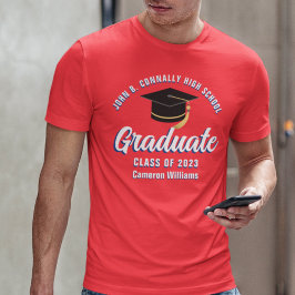 Red White Blue Graduate Custom 2023 Abschluss T-Shirt