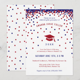 Red, White & Blue Graduation Party Einladung