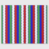 Red, White, Blue & Green Christmas Wapping Geschenkpapier (Flach)