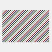 Red White Blue Green Gray Streifen Geschenkpapier Set (Vorderseite)