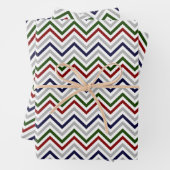 Red White Blue Green Gray Zig Zag Geschenkpapier Set (Beispiel)