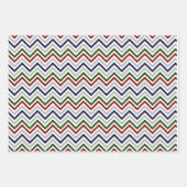 Red White Blue Green Gray Zig Zag Geschenkpapier Set (Vorderseite)