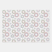 Red White Blue Green Grecles Stars Geschenkpapier Set (Vorderseite)