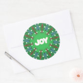 Red White Blue Green Joy Kaleidoscope Patriotic Runder Aufkleber (Umschlag)