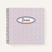 Red White Blue Grid Sketchbook Journal Notizblock (Vorderseite)